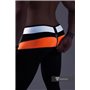 MASKULO - Men's Fetish Leggings Codpiece Zipped Rear Neon Orange