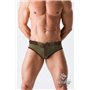 MASKULO - BeGuard Swimming Briefs with Zip Imitation on the Front Olive