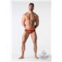 MASKULO - BeGuard Swimming Briefs with Optical Print Orange