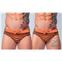 MASKULO - BeGuard Swimming Briefs with Optical Print Orange