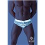 MASKULO - BeGuard Swimming Briefs with Optical Print White