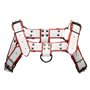 Addikt Smooth Leather Bulldog Harness: White & Red