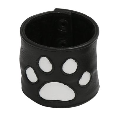 Addikt Leather Puppy Paw Wristwallet: Black & White