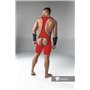 MASKULO - Wrestling Singlet Codpiece Open Rear Thigh Pads Red
